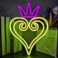 Herz mit Krone LED-Neonschild Wohnzimmer Schlafzimmer