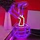 Beine auf Globus LED-Neonschild Wohnzimmer Studio