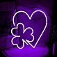 Herz mit Kleeblatt LED-Neonschild Wohnzimmer Schlafzimmer