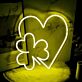 Herz mit Kleeblatt LED-Neonschild Wohnzimmer Schlafzimmer