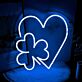 Herz mit Kleeblatt LED-Neonschild Wohnzimmer Schlafzimmer