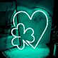 Herz mit Kleeblatt LED-Neonschild Wohnzimmer Schlafzimmer