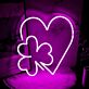 Herz mit Kleeblatt LED-Neonschild Wohnzimmer Schlafzimmer