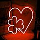 Herz mit Kleeblatt LED-Neonschild Wohnzimmer Schlafzimmer