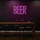 Beer LED Neon Schriftzug als moderne Wanddekoration