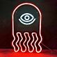 Qualle mit Auge LED-Neonschild Wohnzimmer Bar
