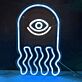 Qualle mit Auge LED-Neonschild Wohnzimmer Bar
