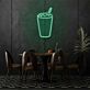 Getränkebecher mit Strohhalm LED-Neonschild für Café Bar