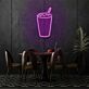 Getränkebecher mit Strohhalm LED-Neonschild für Café Bar