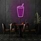 Getränkebecher mit Strohhalm LED-Neonschild für Café Bar