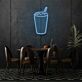 Getränkebecher mit Strohhalm LED-Neonschild für Café Bar