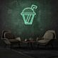 Getränkebecher mit Trinkhalm LED-Neonschild für Café oder Wohnzimmer