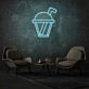 Getränkebecher mit Trinkhalm LED-Neonschild für Café oder Wohnzimmer