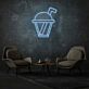 Getränkebecher mit Trinkhalm LED-Neonschild für Café oder Wohnzimmer