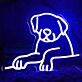 Hundekontur LED-Neonschild Wohnzimmer Kinderzimmer