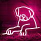 Hundekontur LED-Neonschild Wohnzimmer Kinderzimmer