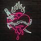 Neon Herz mit Dolch und Flammen LED Neonschild