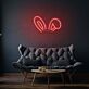 Hasenohren LED-Neonschild für Kinderzimmer Party