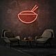 Suppenschüssel mit Essstäbchen LED-Neonschild für Restaurant und Wohnzimmer
