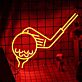 Golfball und Golfschläger LED-Neonschild für Golfclub Sportbar