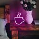Kaffeetasse Neon LED Wandlicht
