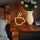 Kaffeetasse Neon LED Wandlicht