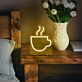 Kaffeetasse Neon LED Wandlicht