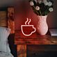 Kaffeetasse Neon LED Wandlicht