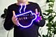 Kaffeetasse Neon LED Wandlicht