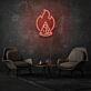 Pizzastück mit Flamme LED-Neonschild für Restaurant Bar