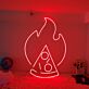 Pizzastück mit Flamme LED-Neonschild für Restaurant Bar
