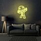 Cartoonfigur mit Peace-Zeichen LED-Neonschild für Wohnzimmer oder Gamingzimmer