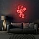 Cartoonfigur mit Peace-Zeichen LED-Neonschild für Wohnzimmer oder Gamingzimmer