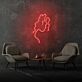 Kontur eines Frauenprofils LED-Neonschild für Wohnzimmer Studio