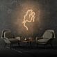 Kontur eines Frauenprofils LED-Neonschild für Wohnzimmer Studio