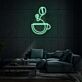 Kaffeetasse mit Kaffeebohne LED-Neonschild für Wohnzimmer oder Café