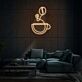 Kaffeetasse mit Kaffeebohne LED-Neonschild für Wohnzimmer oder Café