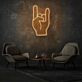 Hand mit Rockgeste LED-Neonschild Wohnzimmer Musikraum