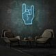 Hand mit Rockgeste LED-Neonschild Wohnzimmer Musikraum
