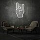 Hand mit Rockgeste LED-Neonschild Wohnzimmer Musikraum