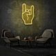 Hand mit Rockgeste LED-Neonschild Wohnzimmer Musikraum