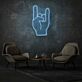 Hand mit Rockgeste LED-Neonschild Wohnzimmer Musikraum