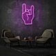 Hand mit Rockgeste LED-Neonschild Wohnzimmer Musikraum