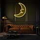 Halbmond mit Gesicht LED-Neonschild Wohnzimmer Schlafzimmer