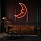 Halbmond mit Gesicht LED-Neonschild Wohnzimmer Schlafzimmer