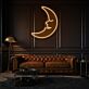 Halbmond mit Gesicht LED-Neonschild Wohnzimmer Schlafzimmer