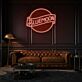Blue Moon LED Neon Schriftzug als moderne Wanddekoration