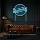 Blue Moon LED Neon Schriftzug als moderne Wanddekoration