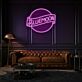 Blue Moon LED Neon Schriftzug als moderne Wanddekoration