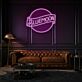 Blue Moon LED Neon Schriftzug als moderne Wanddekoration